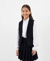 Жилет текстильный синий Gulliver, школьная форма для девочек  фото, kupilegko.ru